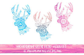 100,000+ vectors, stock photos & psd files. Free Monogram Deer Head Mandala With Watercolor Crafter File