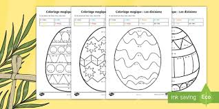 Tous nos desins sont à imprimer gratuitement pour préparer pâques avec les enfants ou pour les occuper. Coloriage Magique De Divisions Les Oeufs De Paques