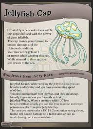Objects that fall upon characters deal damage based on their size and the distance they have fallen. Jellyfish Cap Roleplay Item Card By Catilus Dnd Dragons Dnd Funny Dungeons And Dragons Homebrew