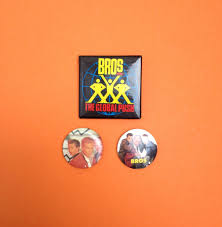 3x 80s bros matt luke goss craig logan pin back badge 80s