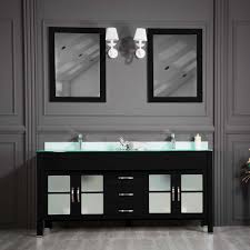 glass countertop.double sink