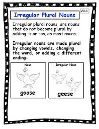 Irregular Plural Nouns Anchor Chart And Interactive Notebook Page