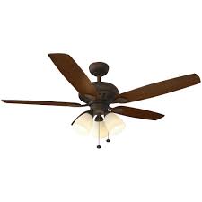 Can the hampton bay ceiling fan be flush mounted? Hampton Bay Rockport 52 In Led Oil Rubbed Bronze Ceiling Fan With Light Kit 51751 The Home Depot