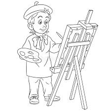 Find & download the most popular kids coloring vectors on freepik free for commercial use high quality images made for creative projects. Coloring Page With Painting Artist Stock Vector Illustration Of Board Creation 165210808