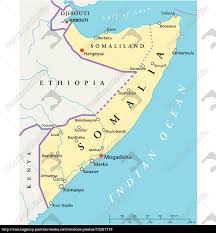 Karte von somalia mit der hauptstadt mogadischu. Somalia Politische Karte Stock Photo 13201718 Bildagentur Panthermedia