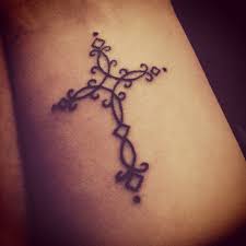 Elegant cross tattoo on arm. Pin On Arte Christian