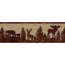 Amazon's choicefor deer wallpaper border. Chesapeake Shawnee Chestnut Silhouettes Chestnut Wallpaper Border Tll35711b The Home Depot