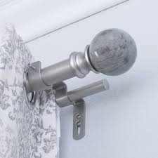 Bracket curtain hardware & accessories /. Decopolitan 1 Antique Silver Marble Adjustable Curtain Rod 18 36 Walmart Com Walmart Com