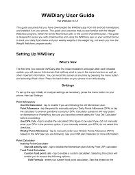 wwdiary user guide wwdiary forums