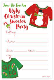 50 ugly christmas sweater party invitation wording ideas. Amazon Com Ugly Christmas Sweater Party Invitations Fill In Style 20 Count With Envelopes Kitchen Dining