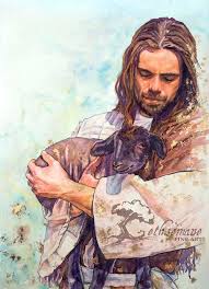 Paper Print The One By Justine Peterson Watercolor Painting Of Jesus With A Lamb Christian Lds Art Of Jesus Christ Savior Wi Jesus Painting Lds Art Jesus Art