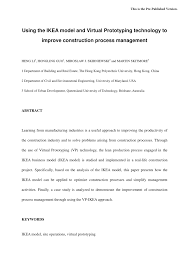 Check spelling or type a new query. Pdf Using The Ikea Model And Virtual Prototyping Technology To Improve Construction Process Management