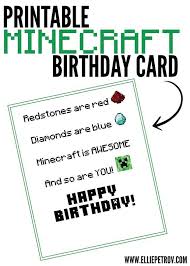 Free Printable Minecraft Birthday Card Minecraft Birthday Card Birthday Card Printable Birthday Cards For Boys