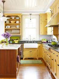 Kitchen interior design in the style of a modern country. Decorating With Color Yellow Cottage Style Kitchen Cottage Kitchen Cabinets Yellow Kitchen Cabinets