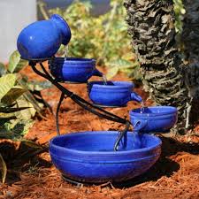 Like a piece of art in your garden, the bluebird hanging ceramic bird bath is. Smart Solar Blue Ceramic Cascade Outdoor Bird Bath Fountain Buy Online In Faroe Islands At Faroe Desertcart Com Productid 10580984