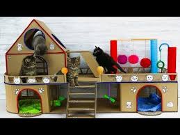 How To Make Amazing Kitten Cat Pet House From Cardboard Igrushki Dlya Koshek Svoimi Rukami Interaktivnye Samodelnye Iz Kartona Iz Korobki Iz Fanery Vyazanye In 2020 Cat House Diy Cardboard Cat House Diy Cardboard Cat House