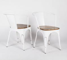 Esstisch stühle weiß bei lionshome: 2er Set Stuhl Weiss Stuhl Metall Holz Metall Stuhl Industriedesign