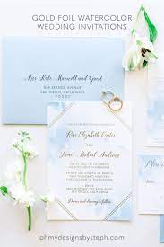 Gold Foil Watercolor Wedding Invitation Sample Oh My Designs By Steph Destination Wedding Invitations Wedding Invitations Foil Wedding Invitations