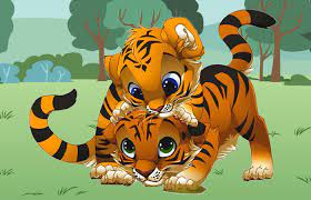 Short Story The Two Tiger Cubs Laura And Sungha By Aditya Munindranath Sakaray Parangi India Is One Cartoon Clip Art Cartoon Tiger Cute Cartoon Animals