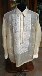 Black And Gold Barong Barong Tagalog Made Of Pineapple Fiber Hand Embroidery