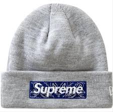 Supreme Grey Box Bandana Logo Beanie Hat Beanie Beanie Hats Hats