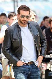 Black Leather Biker Jacket Bradley Dammit Mens Outfits Leather Jacket Men Men Casual