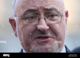 Sinn Fein TD Caoimhghin O Caolain speaking outside Leinster House, Dublin,  as Taoiseach Brian Cowen confirmed Ireland will hold a general election