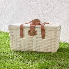 Picnic baskets & insulated coolers make outdoor dining fun and festive. Outfitted Wooden Picnic Basket Reviews Crate And Barrel