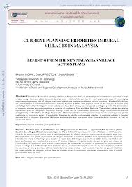 Minister of regional development and digitalisation. Pdf Current Planning Priorities In Rural Villages In Malaysia Learning From The New Malaysian Village Action Plans