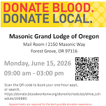 Local non-profit blood drive at Masonic Grand Lodge