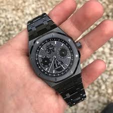 odmaʁ piɡɛ) is a swiss manufacturer of luxury mechanical watches and clocks, headquartered in le brassus, switzerland. Audemars Piguet S Black Beauty The Royal Oak Perpetual Calendar Ceramic Black The Collectors Circle