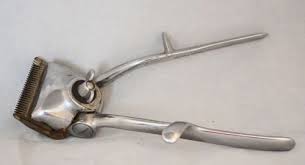 ANTIQUE OPAL BARBER SHAVING BRUSH,sterilized,set in rubber,barber  shop,vintage