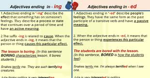 List Of Words Ending In Ing And Ed In English 5 Learn English Adjectives Teaching English Grammar