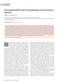 The following is a permission letter sample you can write to compel your bosses to give you some time off work. Pdf Contextualising The Role Of The Gatekeeper In Social Science Research