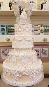 Elegant White And Beige Floral Wedding Cake Victorian Victorian Wedding Cakes Floral Wedding Cakes Big Wedding Cakes