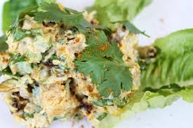1 3/4 cups chicken broth, 1 1/2 lb skinless boneless chicken breast, 1/2 cup mayonnaise, 1/3 cup plain yogurt, 5 teaspoons curry powder, 1 tablespoon fresh lime juice, 1 teaspoon honey, 1/2 teaspoon ground ginger, 1/2 teaspoon salt, 1/4 teaspoon black pepper, 1 medium red onion. Curried Chicken Salad Dj Foodie