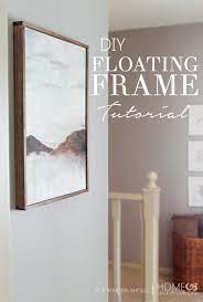 Remodelaholic Tutorial Chic Floating Frame For A Canvas Diy Frame Canvas Frame Diy Canvas