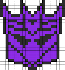 Decepticon Logo Kandi Pattern Perler Beads Sewing Logo Sewing Logo Design