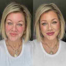 One layer of cream makeup for natural coverage