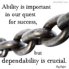 Dependability quotations to inspire your inner self: Ability Is Important In Our Quest For Success But Dependability Is Crucial Zig Ziglar Http Whyipas2 Com True Words Quotes To Live By Words