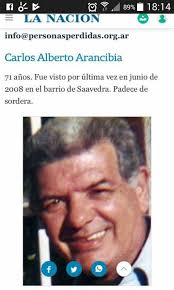 Soy Fabiana Arancibia.Y este es mi papa.Carlos Alberto Tito  Arancibia.Desaparecio en junio del 2008 de Monroe y Moldes(Belgrano).No se  llevo ni dni.Nada.Tiene discapacidad en una pierna.Lo buscamos desde ese  momento por todos