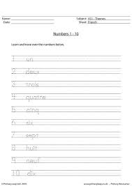 Free french / esl printable worksheets. French French Numbers 1 10 Worksheet Primaryleap Co Uk