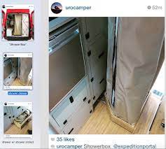 Shower Box By Urocamper A Shower That Deploys From A Drawer Designed For A 4x4 Mercedes Sprinter Conversion Camping Toilet Camper Awnings Camper