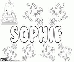 Choose the color of the text. Sophie Name In Various Languages Coloring Page Printable Game