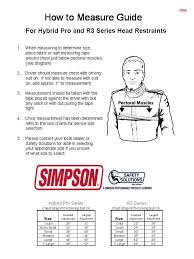 Simpson Hybrid And Hans Device Sizing Guide