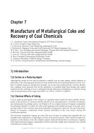Chapter 7 Manufacture Of Metallurgical Coke And Recovery Of