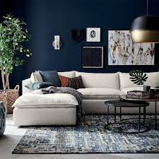 Crate And Barrel On Instagram Our Exclusive Lotus Collection Allows You To Mix And Match To Build A Sofa Tha Blue Walls Living Room Blue Living Room Low Sofa