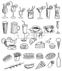 9932545 Eten En Drinken Vector Set Jpg 395 450 Pixels Zeichnung Kritzeleien Zeichnungen Einfach