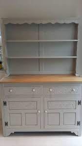 Oak Welsh Dresser Painted In Farrow Ball Purbeck Stone Painted Furniture Rustic Patio Furniture White Furniture Living Room