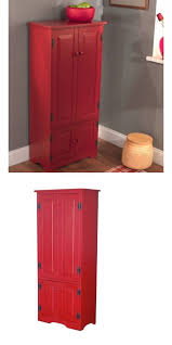 A wood pantry cabinet is a very useful storage idea for your kitchen. Cabinets Cupboards Kitchen Pantry Cabinet Tall Storage Organizer Utility Shelf Cupboard Wood Red Home Garden